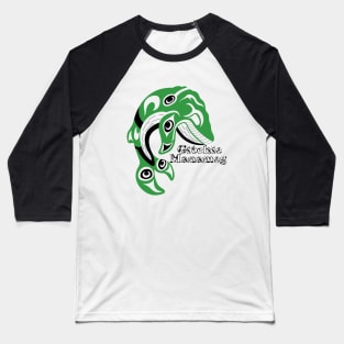 Indigenous Whale (Gitchie Manameg) Baseball T-Shirt